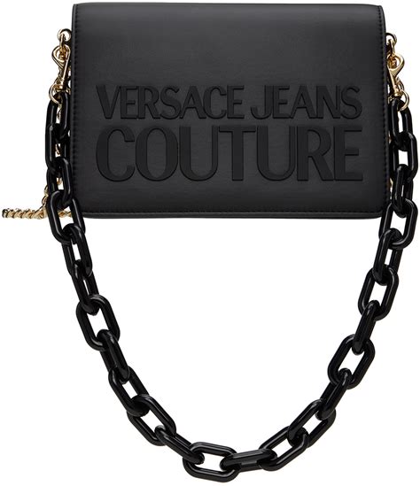 versace jeans black studded crossbody bag|shoulder bag versace jeans couture.